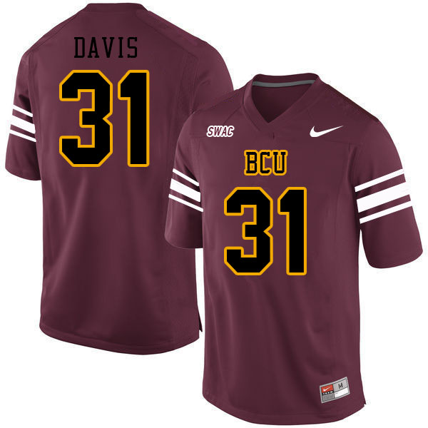 Men-Youth #31 Deshaun Davis Bethune-Cookman Wildcats 2023 College Football Jerseys Stitched-Maroon